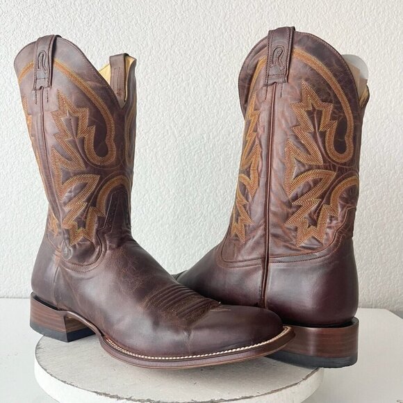 NEW Rod Patrick Mens Cowboy Boots 15AAAA Perro Loco Brown Square Toe Western - Picture 1 of 12